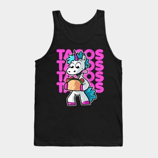 Unicorn Taco Kawaii Neko Anime Mexican food design Tank Top